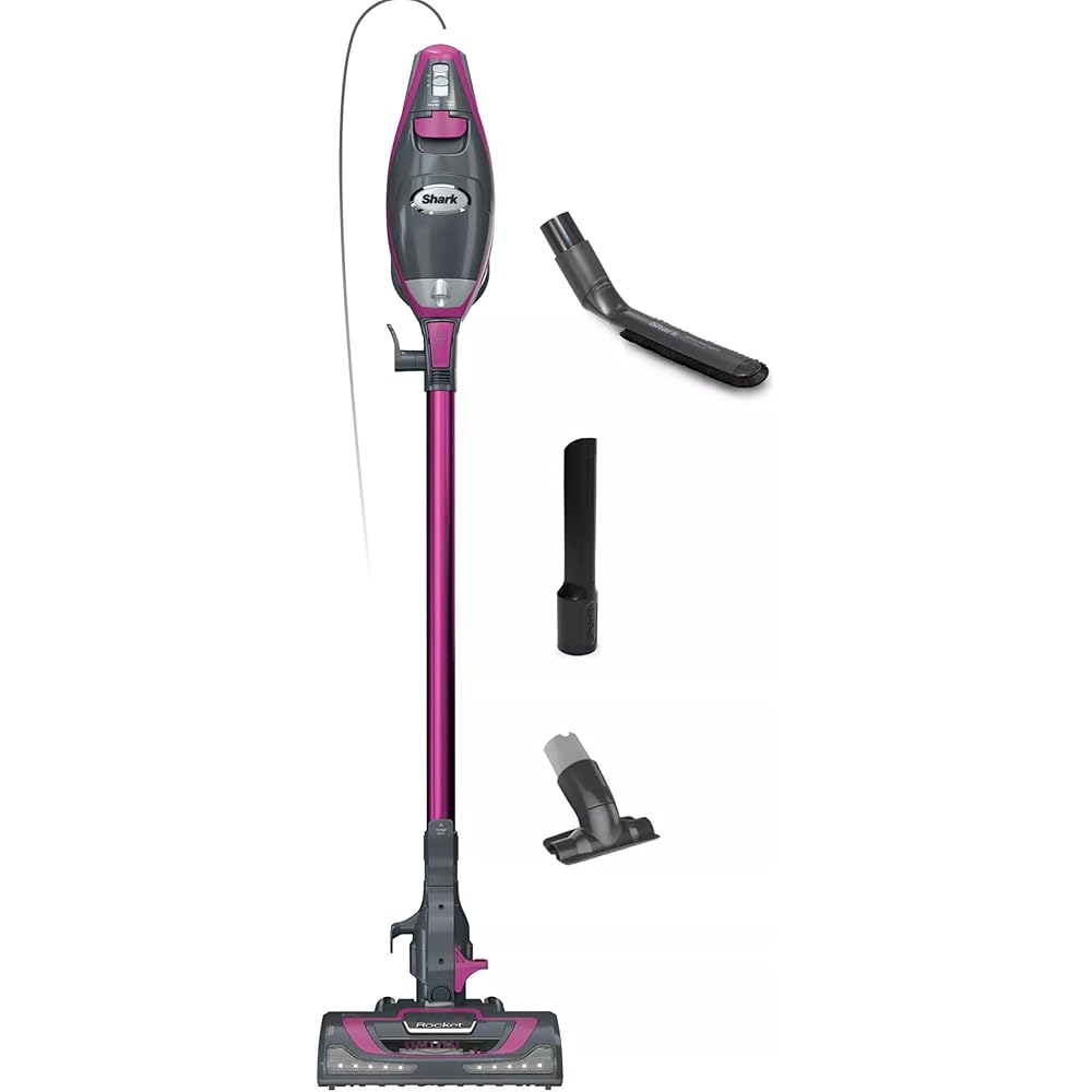 Shark HV371 Rocket Pro DLX Corded Stick, Removable Hand Vacuum, Advanced Swivel Steering, XL Cup, Crevice Tool, Upholstery Tool &amp; Anti-Allergen Dust Brush, Fuchsia, Capacity