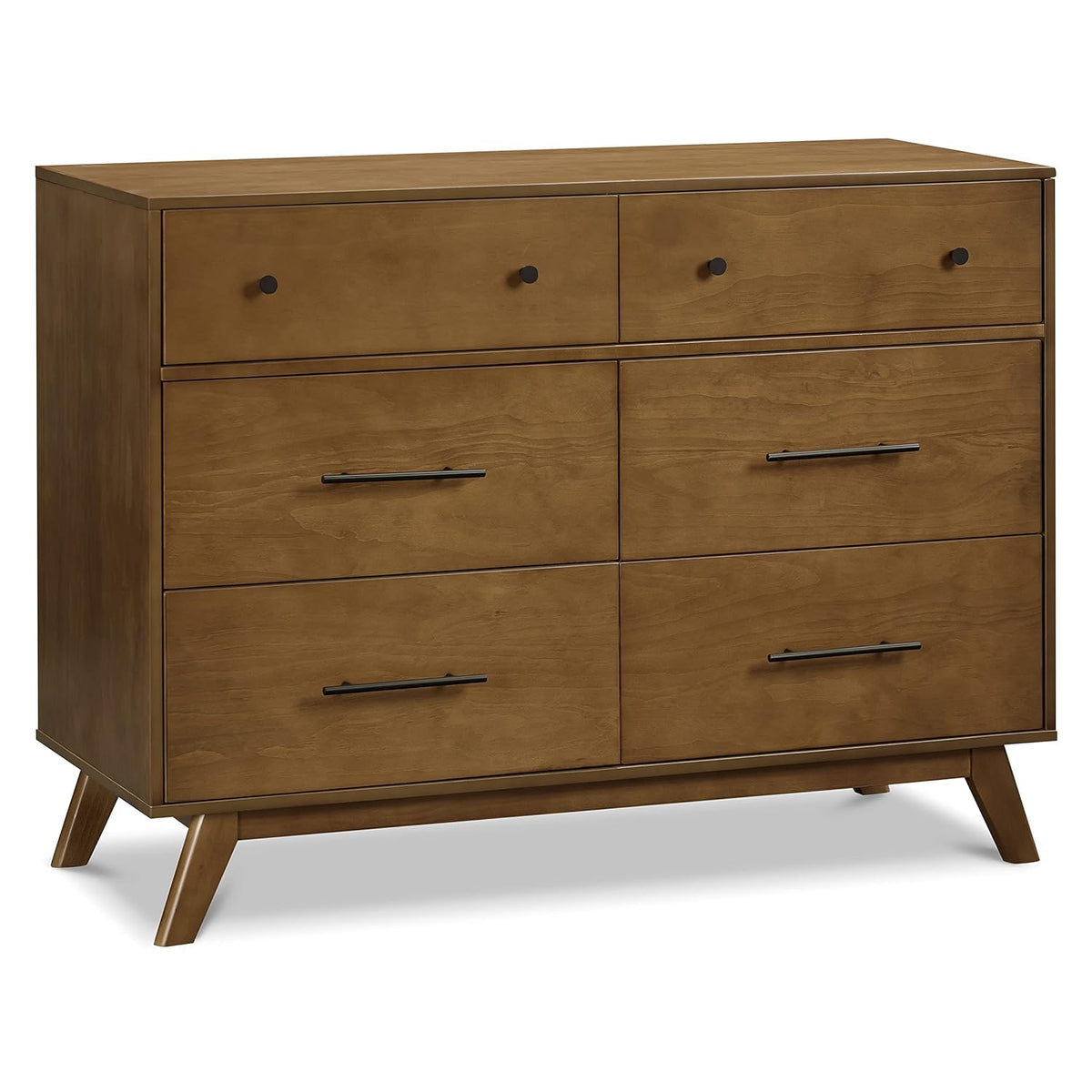 DaVinci Otto 6-Drawer Baby Dresser for Bedroom GREENGUARD Gold Certified Multi-Purpose Storage Double Chest of Drawers for Boys and GirlsDresser for Kids Bedroom, Living Room, NurseryWalnut