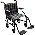 Drive Medical Fly-Lite Lightweight Folding Transport Wheelchair (Black)