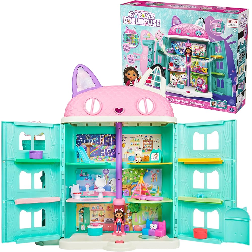 Gabby’s Dollhouse 15-Piece Purrfect Dollhouse Toy Playset