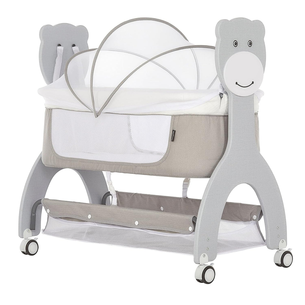 Dream On Me Cub Portable Rolling Baby Bassinet (Grey)