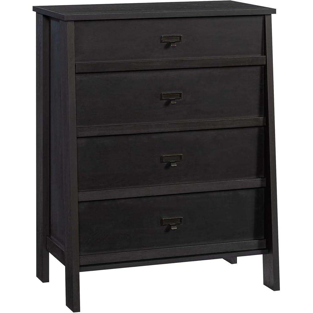 Sauder Trestle 4-Drawer Chest, Raven Oak Finish