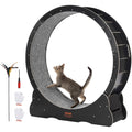 VEVOR 43.3-Inch Large Wooden Cat Exercise Wheel Treadmill (Black)