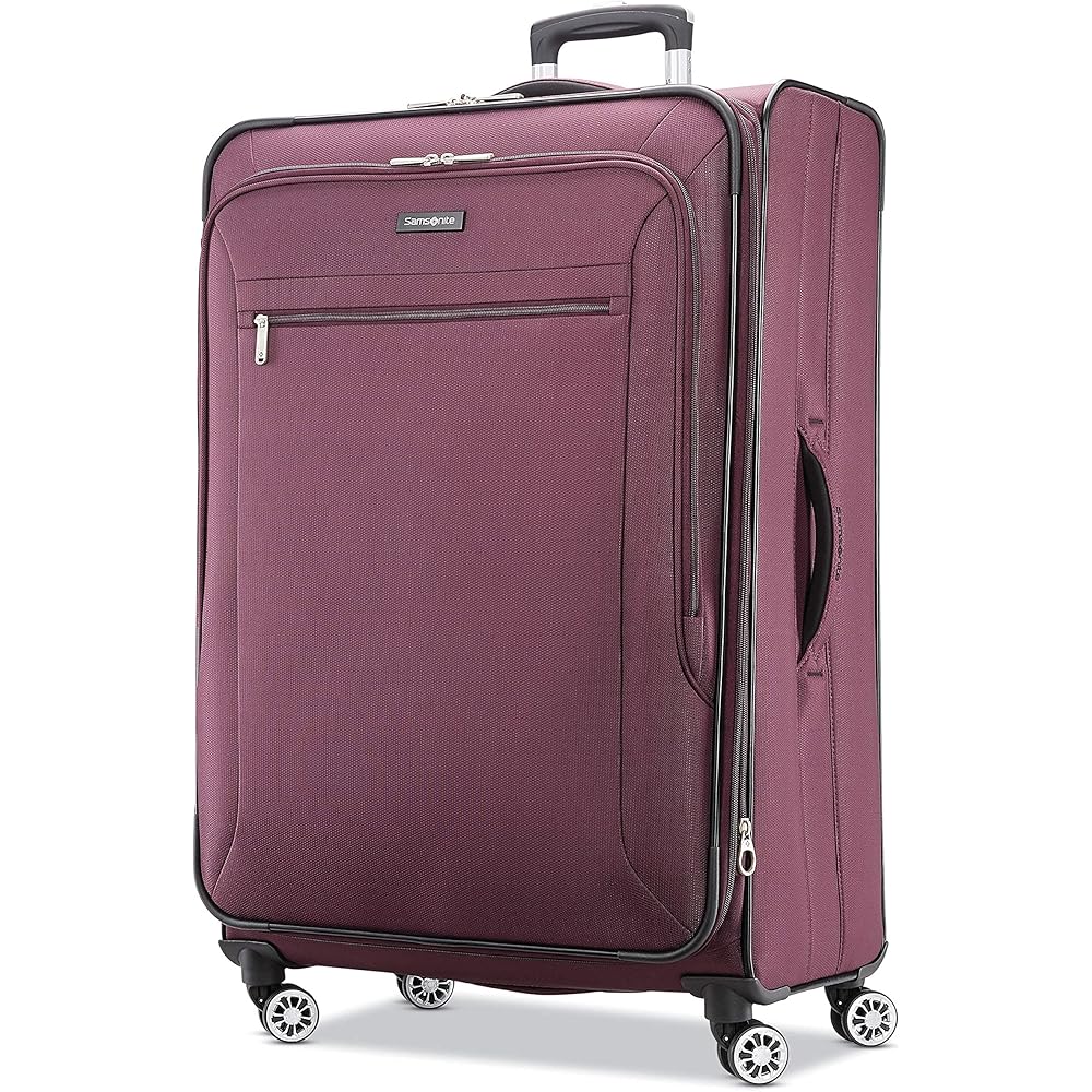 | Samsonite Ascella X Softside Expandable Luggage with Spinner Wheels, Plum, Checked-Large 29-Inch | Suitcases