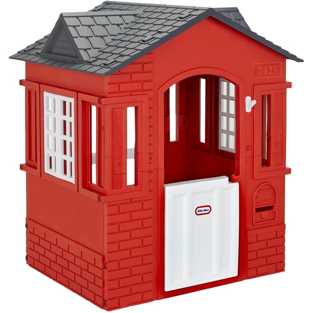 Little Tikes Cape Cottage Playhouse with Working Door, Windows, and Shutters Red| For Kids 2-6 Years Old