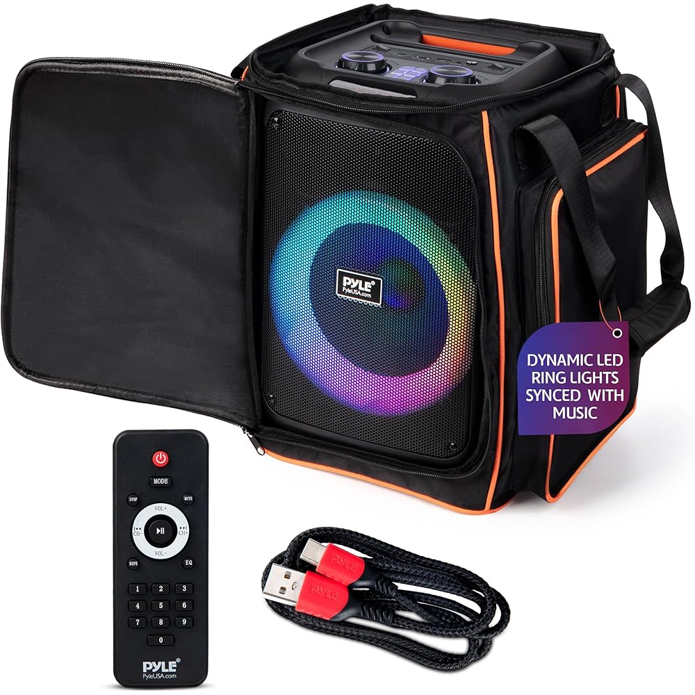 Pyle Audio Bluetooth Party Speaker True Wireless Stereo System with Powerful Bass and Clear Treble Big Speaker with Carry Bag 100W