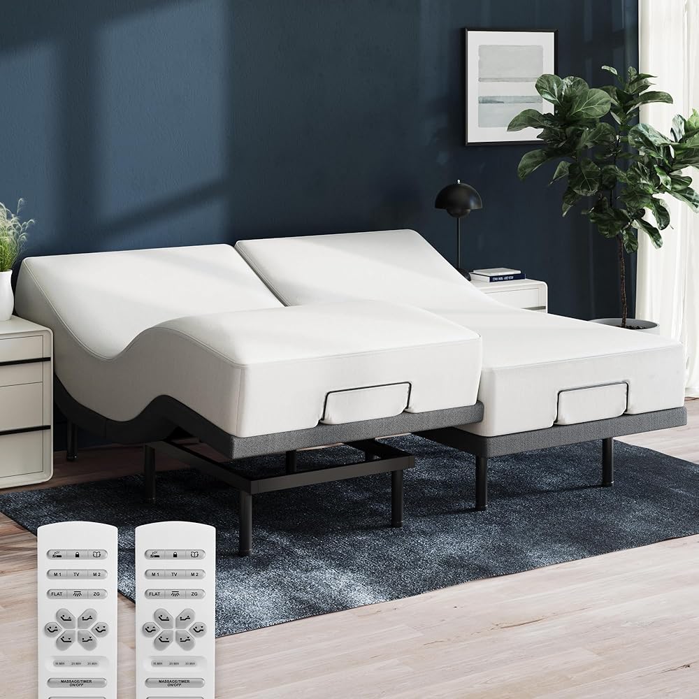 Nectar Twin XL Adjustable Base and 12” Mattress (New Version) Head &amp; Foot Incline Medium Firm Memory Foam Cooling Top Layer 3 Massage Settings 365-Night Mattress Trial &amp; Forever Warranty