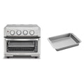 Cuisinart Air Fryer + Convection Toaster Oven, 8-1 Oven with Bake, Grill, Broil &amp; Warm Options, Stainless Steel, TOA-70 &amp; AMB-TOBBP Toaster Oven Baking Dish, silver, 1.12"" x 0.86"" x 0.16"""