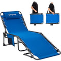 5-Position Adjustable Lay-Flat Outdoor Chaise Lounge Chair