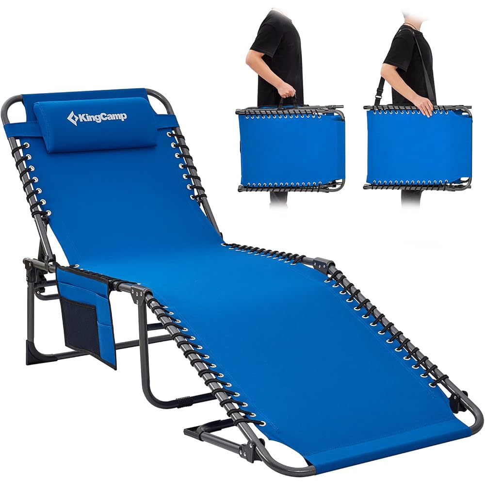 5-Position Adjustable Lay-Flat Outdoor Chaise Lounge Chair