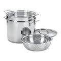 Cuisinart 4-Piece Cookware Set, 12 Quarts, Chef's Classic Stainless Steel Pasta/Steamer, 77-412P1Stock Pot