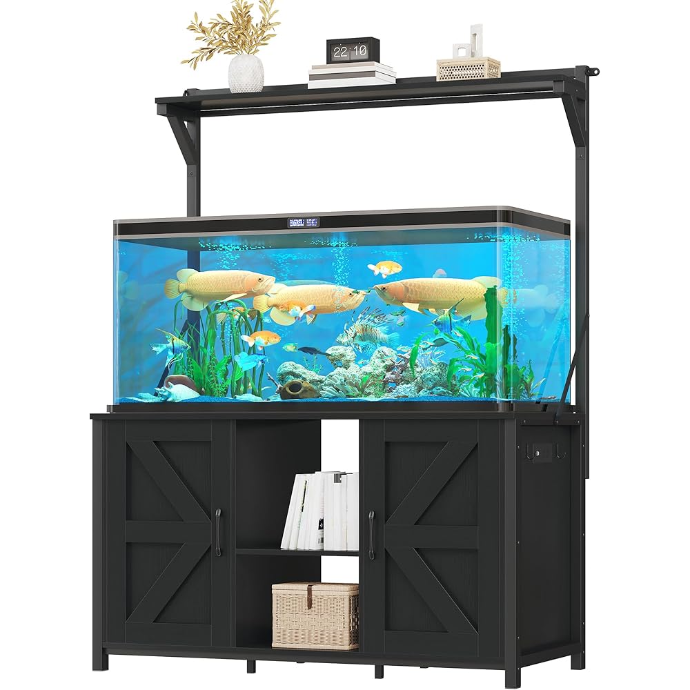 120-Gallon Heavy-Duty Metal Aquarium Stand with Outlets