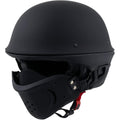 Milwaukee Helmets MPH9830DOT Rascal 3/4 Open Face Flat Black 2 in 1 Motorcycle Helmet Biker