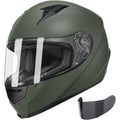 GLX GX11 Compact Motorcycle Helmet Camo, Large Full Face w/ Tinted Visor, DOT Approved