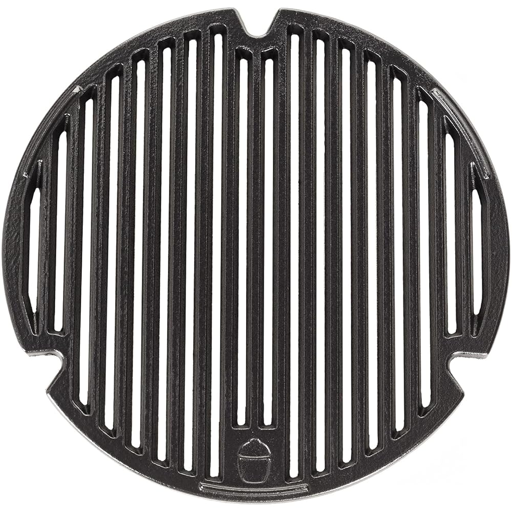 Kamado Joe Durable Non-Stick Cast Iron Cooking Grate with Grill Grate Lifter for Joe Jr Portable Charcoal Grill and Classic Joe Series Charcoal Grills, Model KJ15090620