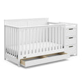 Graco Hadley All-in-One Convertible Crib &amp; Changer (White) – GREENGUARD Gold Certified, Fits Standard Crib Mattress, Converts to Toddler Bed and Full Bed, 4 Adjustable Mattress Heights