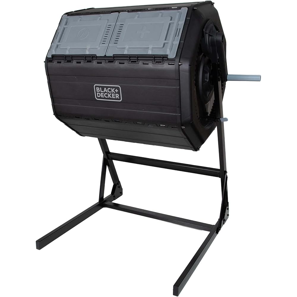 BLACK+DECKER 40-Gallon Dual Chamber Compost Tumbler Outdoor (BDSTGA9701)