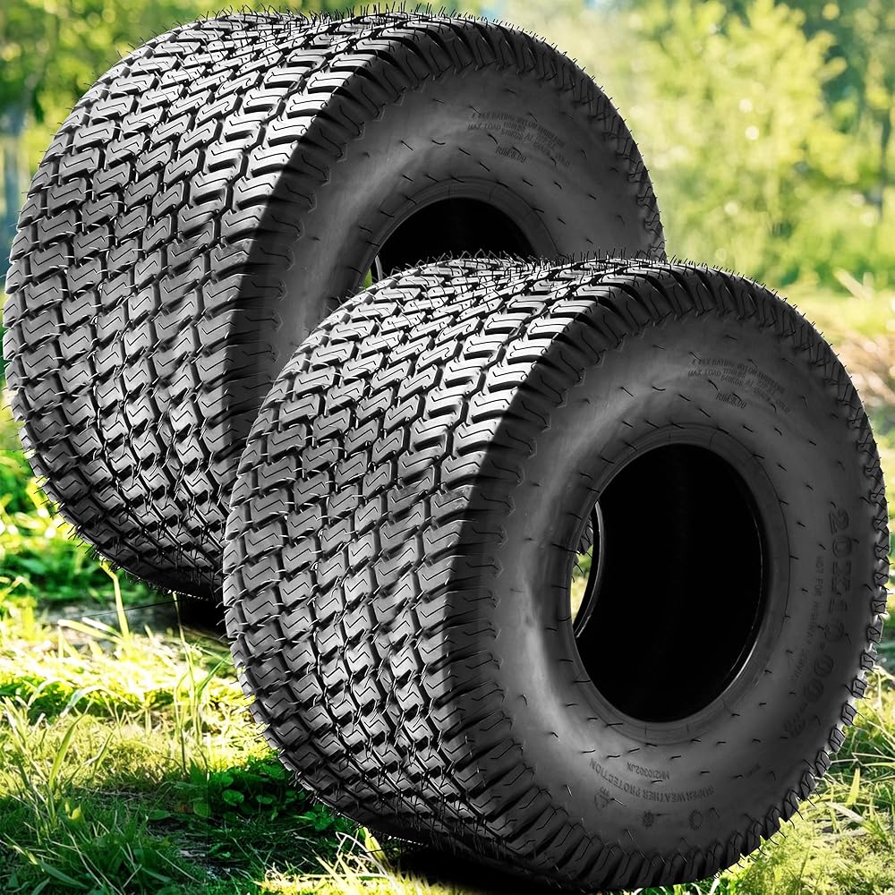 YINTATECH 20x8-8 Tubeless Tractor Turf Lawn Mower Tires (2-Pack)