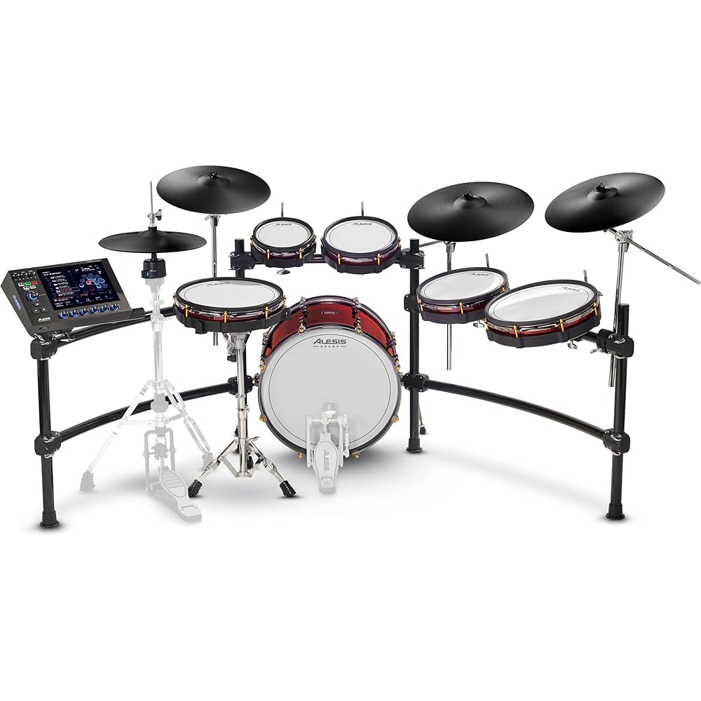 Alesis Strata Prime Electric Drum Set with Touch Screen, Triple Zone ARC Cymbals, Active Magnetic Hi Hat Controller, Dual-Zone Mesh Heads, 20" Kick, 215 000 Multi-Channel Samples
