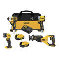 DEWALT 20V MAX XR Power Tools Combo Kit, Hammer Drill, Impact Driver, Reciprocating Saw, and Work Light, 4-TOOL (DCK449P2)