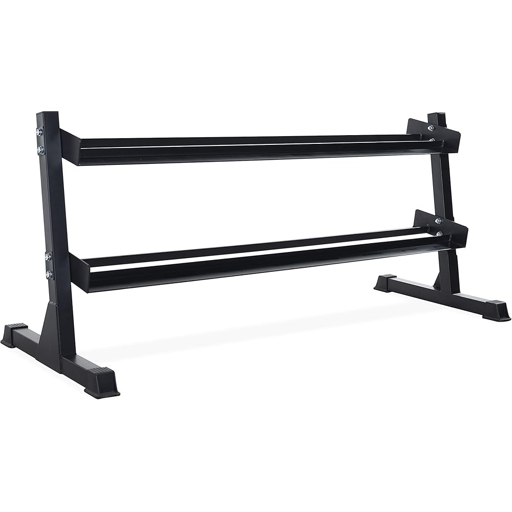 CAP Barbell Heavy-Duty 2-Tier Dumbbell Rack for 5-50 Pound Dumbbell Pairs, Black (RK-550)