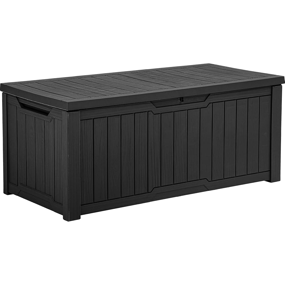 YITAHOME 120-Gallon Weather-Resistant Resin Deck Box (Black)