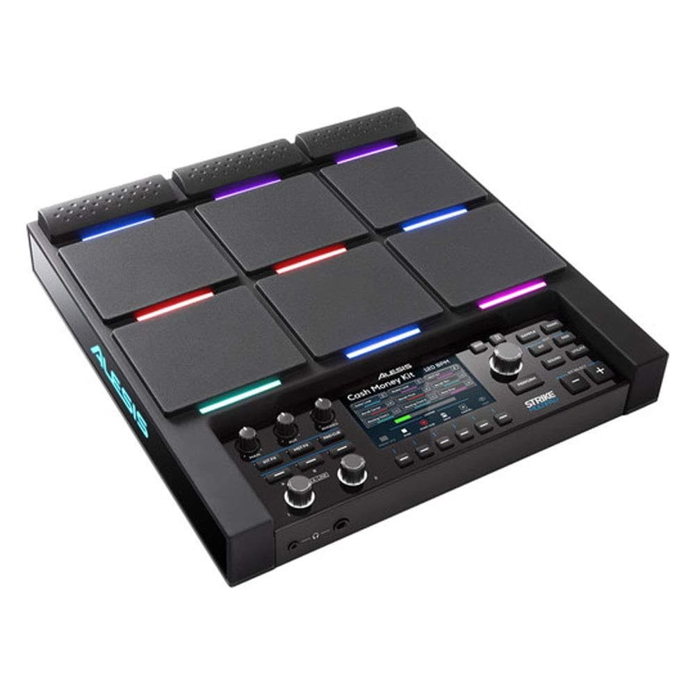 Alesis Strike Multipad 9-Pad Percussion Instrument with Sampler, Looper, 2 Ins and Outs, Soundcard, Sample Loading via USB Thumb Drives and 4.3-Inch Display,Black