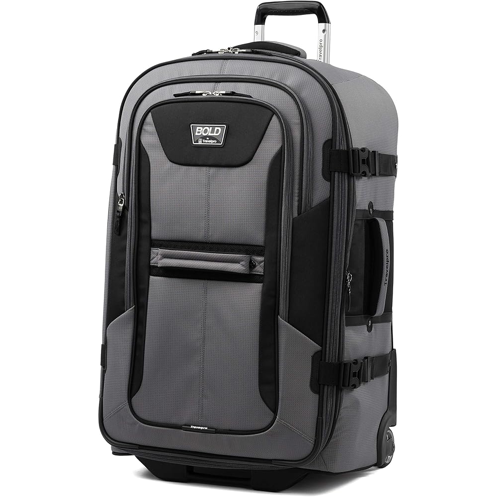 | Travelpro Unisex-Adult Bold Softside Expandable Rollaboard Upright Luggage, Grey/Black, Checked-Large 28-Inch | Carry-Ons
