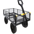Olympia Tools Steel Garden Cart 1,000lbs 6-cu ft Utility Cart, Heavy Duty Wagon, with Removable Mesh Sides to Convert into Flatbed, Lawn and Utility Wagons Cart