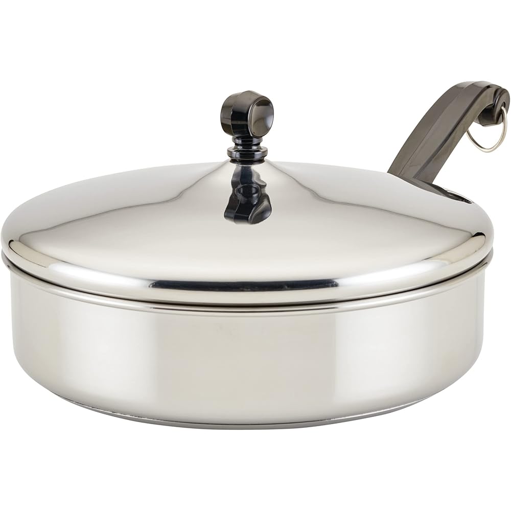 Farberware Classic Stainless Steel Fry Lid, Saute Pan (2.75 Quart), SilverSkillets