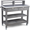 Maho Gray Solid Teak Outdoor Potting Bench