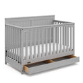 Graco Hadley 5-in-1 Convertible Crib with Storage Drawer (Pebble Gray)