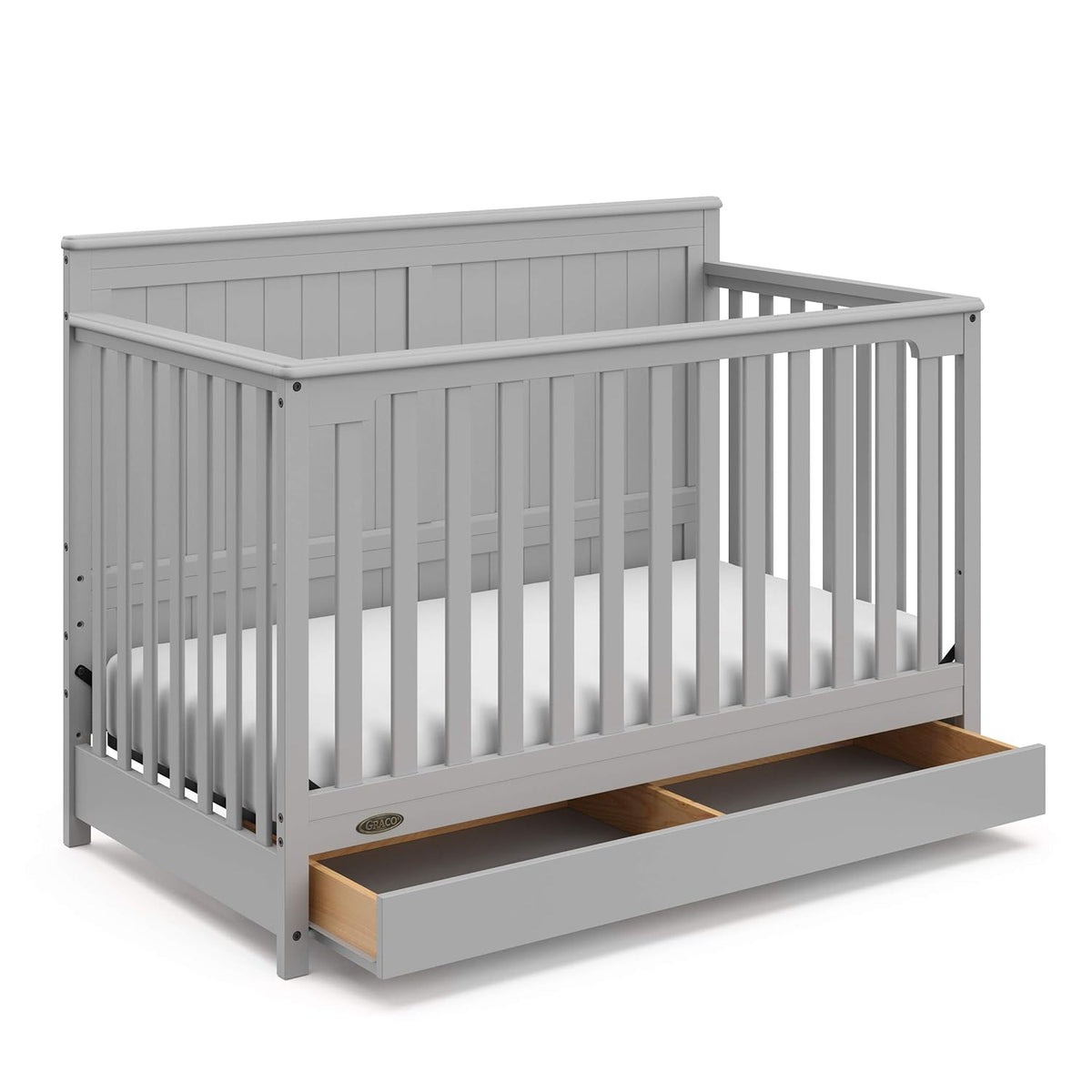 Graco Hadley 5-in-1 Convertible Crib with Storage Drawer (Pebble Gray)