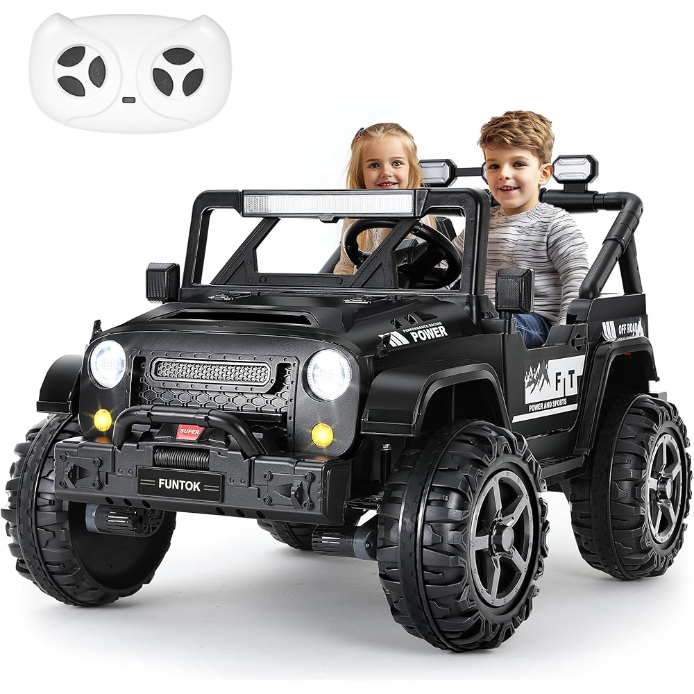FUNTOK 24V 2-Seater Kids Ride-On Truck with Cargo Bed