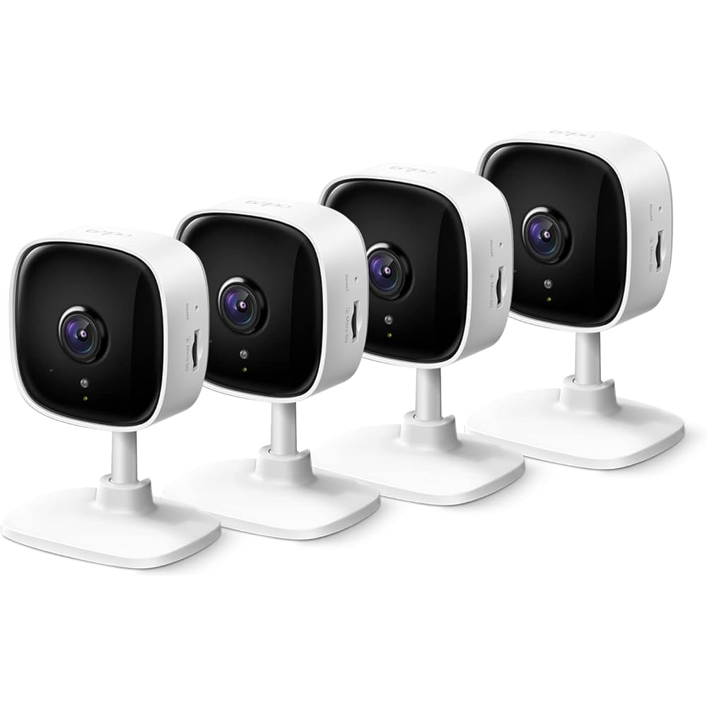 TP-Link Tapo 2K Security Camera for Baby Monitor, Dog Camera w/Motion Detection, 2-Way Audio Siren, Night Vision, Cloud &amp; SD Card Storage, Works w/Alexa &amp; Google Home, 4-Pack (Tapo C110P4)