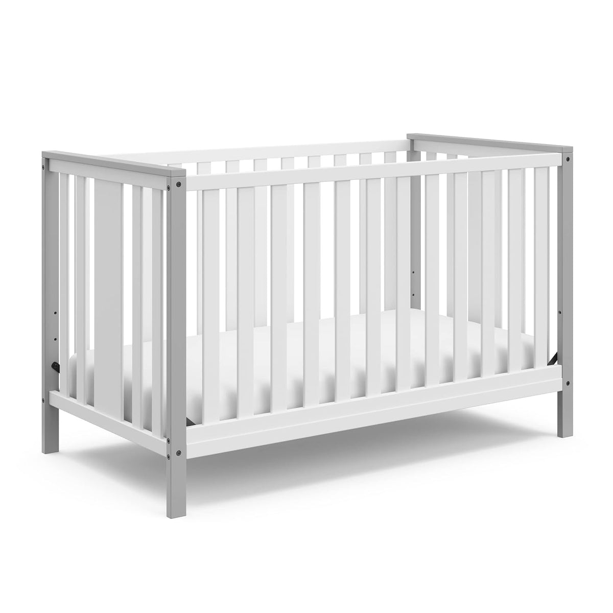 Storkcraft Modern Pacific 4-in-1 Convertible Baby Crib (White, Pebble Gray)