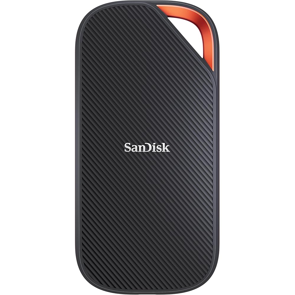 SanDisk 2TB Extreme PRO Portable SSD with USB4, Up to 3800 MB/s Read and 3700MB/s Write, USB-C, USB 3.2, Backwards Compatible, IP65 Water and Dust Resistance SDSSDE82-2T00-G25