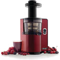 Omega Juicer Cold Press Vertical 43 RPM Slow Masticating Compact Juice Extractor for Fruits and Vegetables Quiet Operation with 3 Stage Auger Automatic Pulp Ejection and No-Drip Tap, 150-Watts, Red