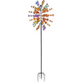 Alpine Corporation SLL2662 84" Cosmic Array Windmill Stake – Durable Iron Construction with Mesmerizing Spinning Effect, Colorful Multicolor Outdoor Décor for Garden, Lawn, and Patio