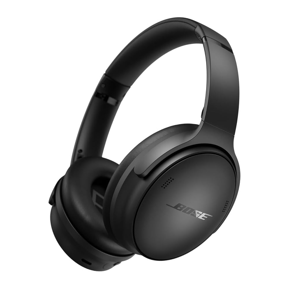 Bose QuietComfort Bluetooth Headphones, Wireless Headphones with Active Over Ear Noise Cancelling and Mic, Deep Bass, Up to 24 Hours of Playtime, Black