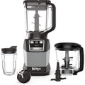 Ninja Blender, Compact Kitchen System, 1200W, 3 Functions for Smoothies, Dough &amp; Frozen Drinks with Auto-IQ, 72-oz.* Blender Pitcher, 40-oz. Processor Bowl &amp; 18-oz. Single-Serve Cup, Grey, AMZ493BRN