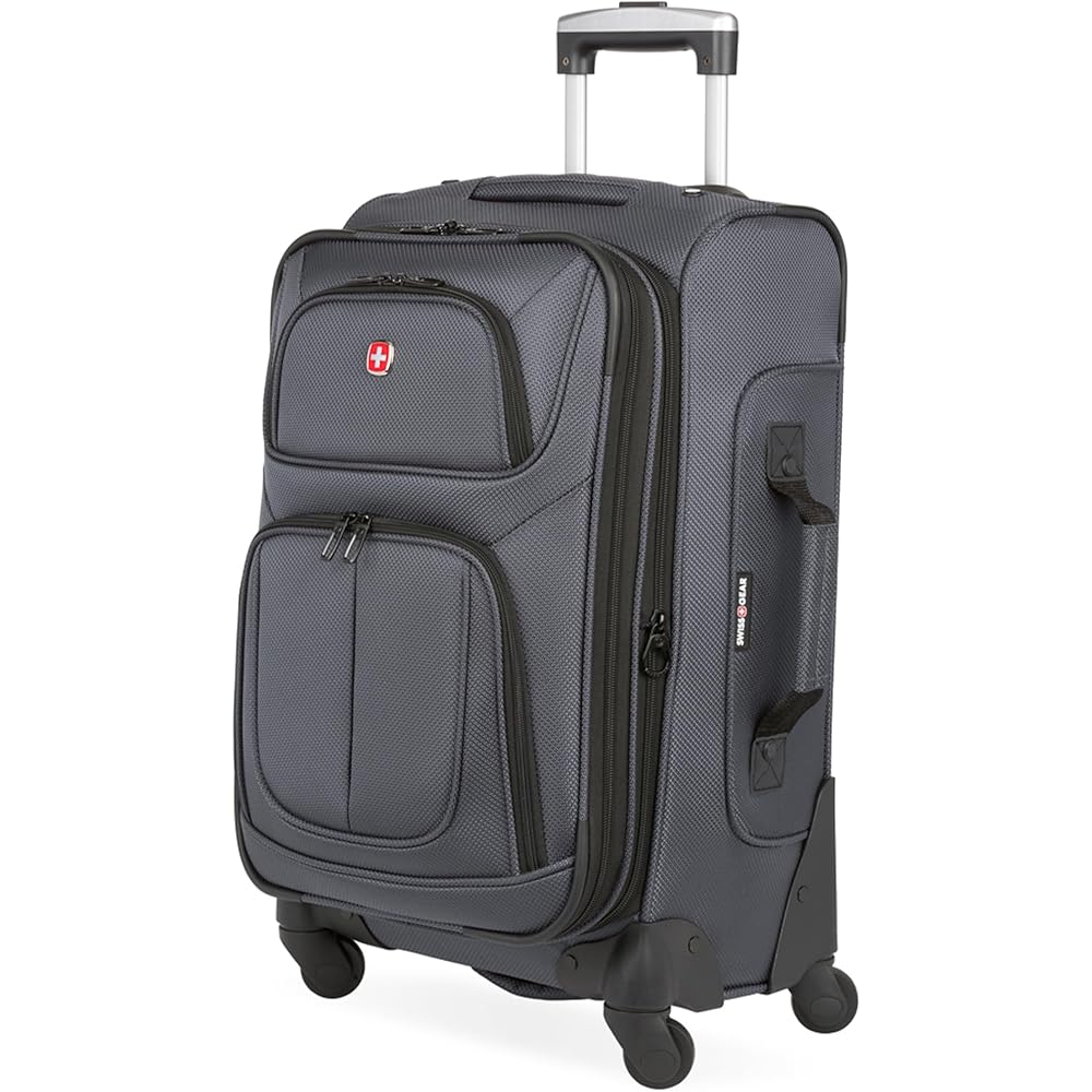 | SwissGear Sion Softside Expandable Luggage, Dark Grey, Carry-On 21-Inch | Carry-Ons