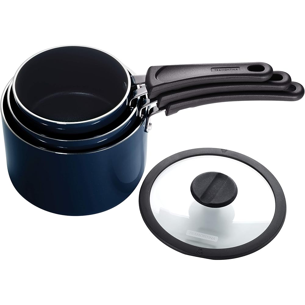 Tramontina 6-Piece Nonstick Aluminum Nesting Saucepan Set (Naval Blue)