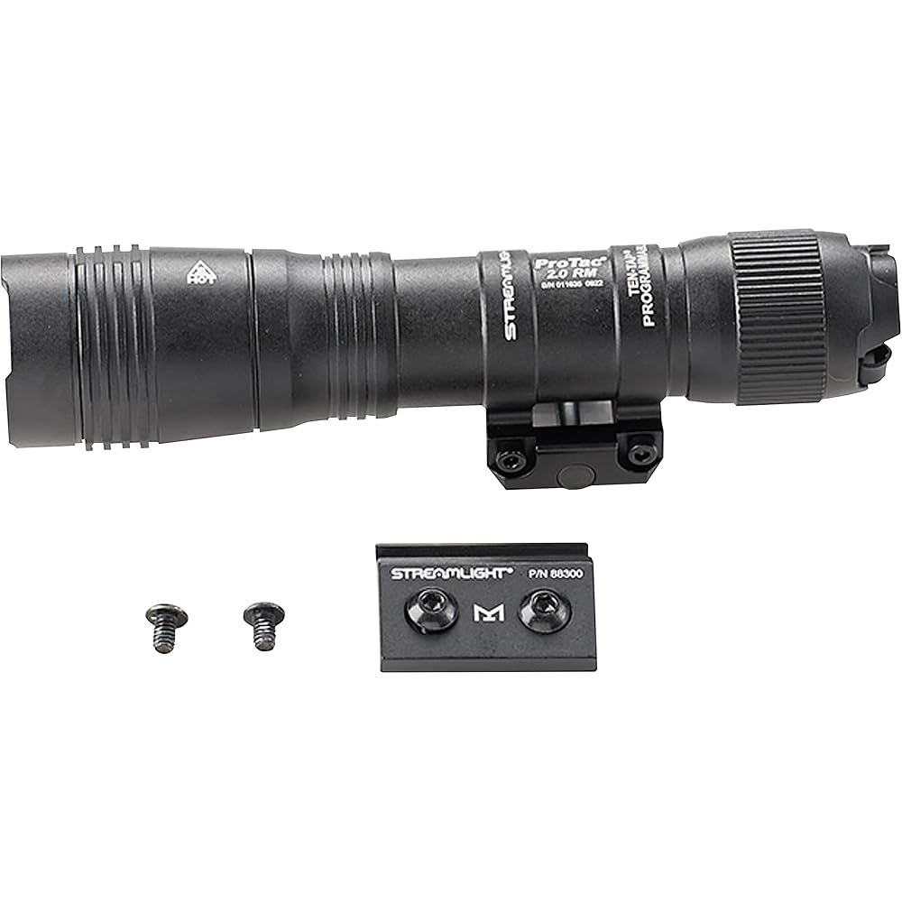 Streamlight 89003 ProTac 2.0 2000-Lumen Rail Mount High Lumen Tactical Rechargeable Long Weapon-Mounted Flashlight with SL-B50 Battery Pack and USB-C Cord, Black