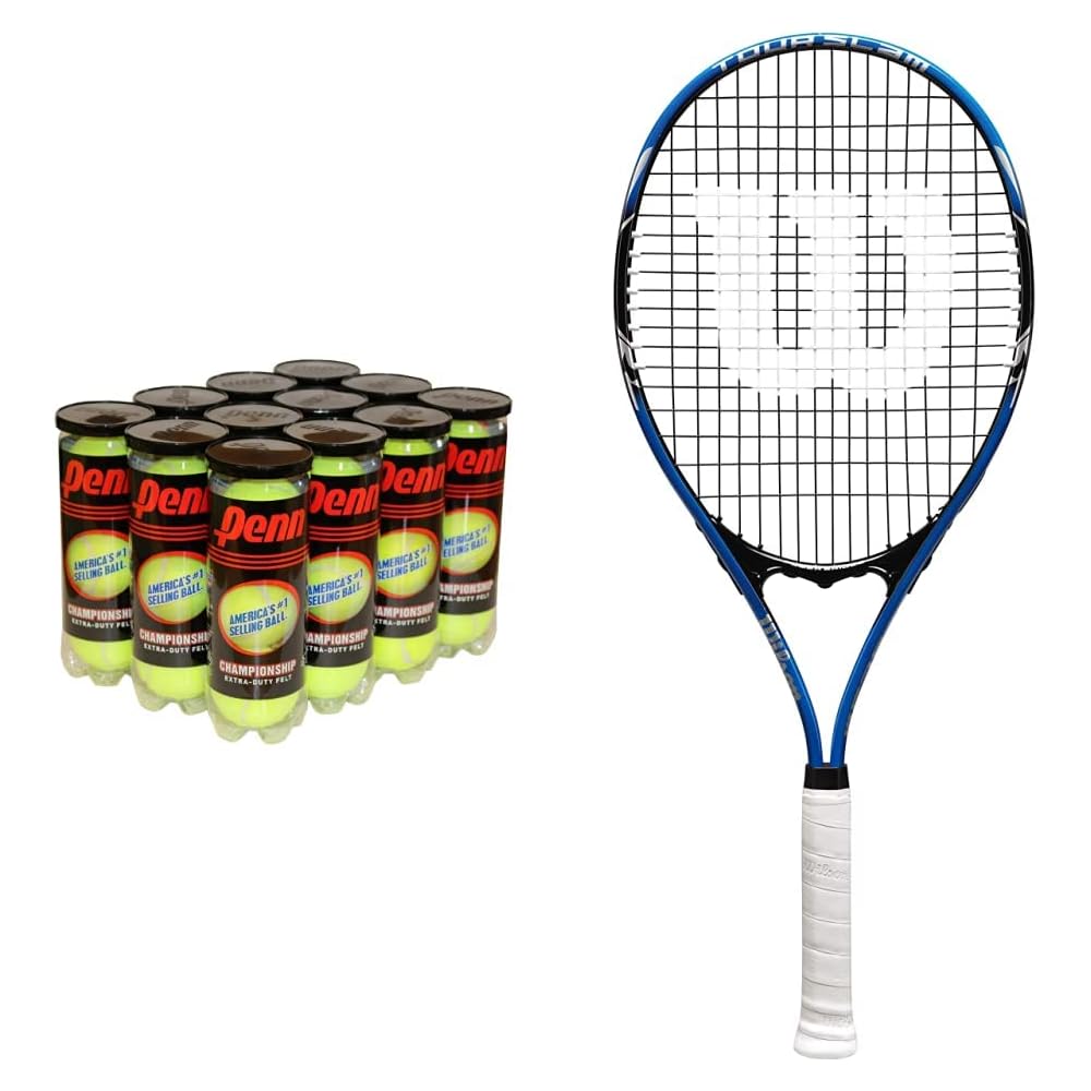 Wilson Tour Slam Lite Tennis Racket Bundle with Penn Tennis Balls (36-Pack)