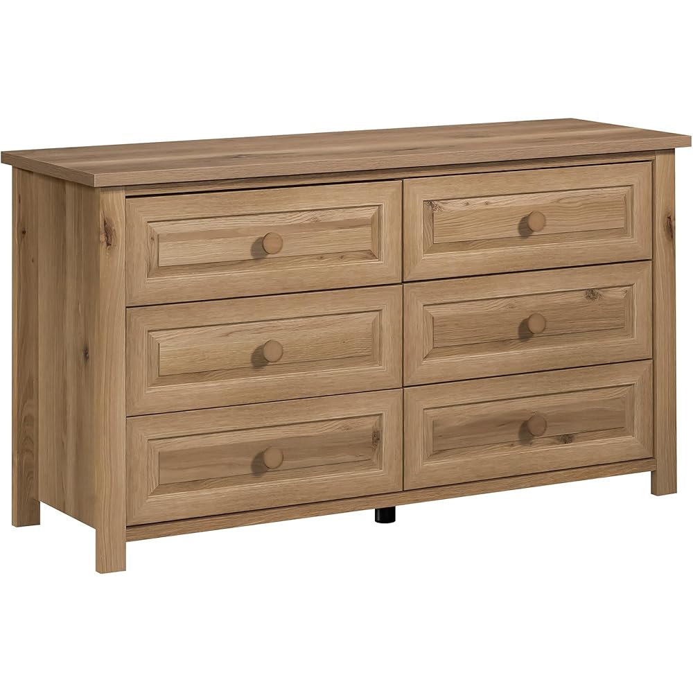 Sauder Hillmont Farm 6-Drawer Dresser, Timber Oak Finish
