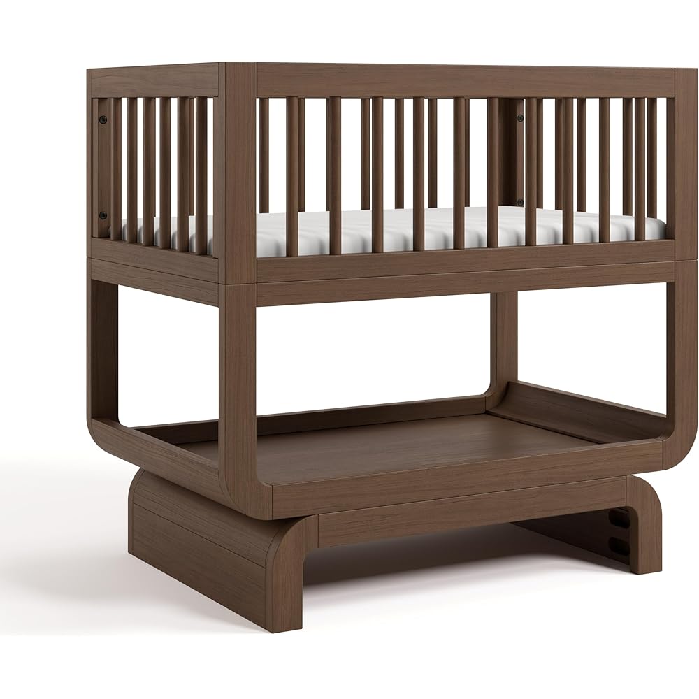 Storkcraft Santorini Deluxe 3-in-1 Convertible Wooden Bassinet (Hazelnut)