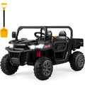 HONEY JOY 12V 2-Seater Kids Ride-On Off-Road Dump Truck (Black)
