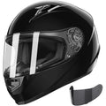 GLX GX11 Compact Motorcycle Helmet Black, Large Full Face w/ Tinted Visor, DOT Approved