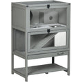 PawHut Wooden Hamster Cage with Lower Storage Shelf and Running Wheel